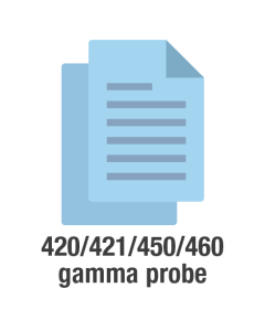 Gamma probe for 420/421/450/460 recalibration with certificate and data