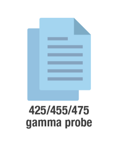 Gamma probe for 425/455/475 recalibration with certificate and data