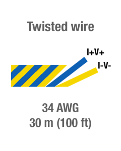 Twisted wire, yellow with blue, 34 AWG, 30 m (100 ft)