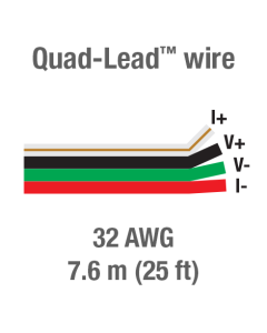Quad-Lead wire, 32 AWG, 7.6 m (25 ft)