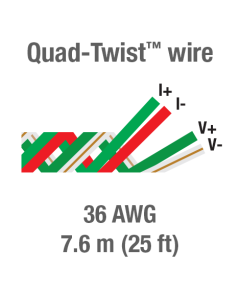 Quad-Twist wire, 36 AWG, 7.6 m (25 ft)
